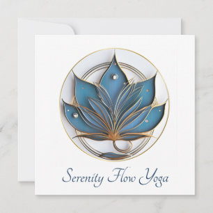 Blue Brown Abstrakt Lotus Blume Elegant stilvoll Einladung