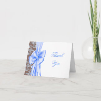Blue Brown Damask Baby Boy Vielen Dank Karten