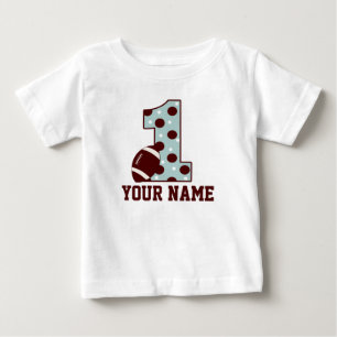Blue Brown Dot 1. Geburtstagsfußball-Shirt Baby T-shirt