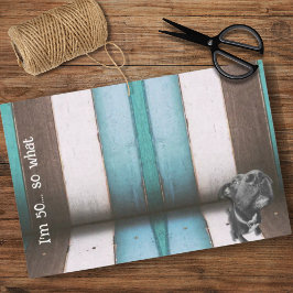 Blue Brown Funny 50. Hund Nah up Tissue Seidenpapier