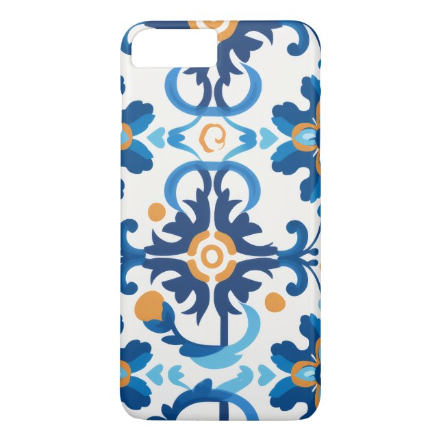 Blue & Brown Gemustert Phone Case (Rückseite)