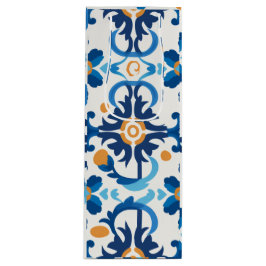 Blue & Brown Kariert Wine Geschenktasche Geschenktüte Für Weinflaschen