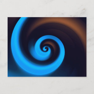 Blue Brown Spirale Niedlich Cool Moderne Abstrakte Postkarte