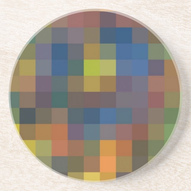 Blue Brown Square Sandstone Untersetzer (Vorne)