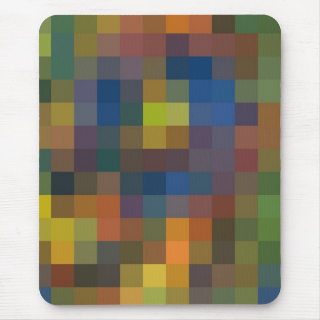 Blue Brown Squares Mousepad (Vorne)