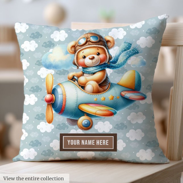 Blue Brown Teddy Bear Kissen für Neugeborenes (Blue Brown Teddy Bear Pillow for Newborn Baby)