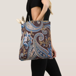 Blue Brown Vintag Paisley New