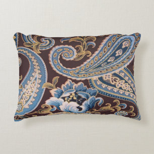 Blue Brown Vintag Paisley New Accent Pillow Dekokissen