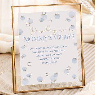 Blue Brunch Bubbly und Baby Shower Mommy's Bauch Poster