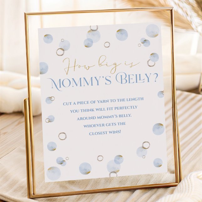 Blue Brunch Bubbly und Baby Shower Mommy's Bauch Poster (Blue Brunch Bubbly and Baby Shower Mommy's Belly Poster)