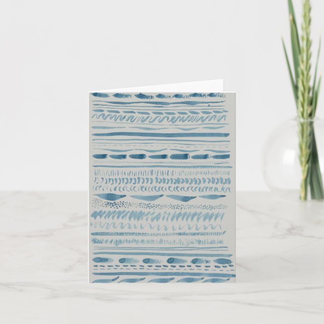 Blue Brushstrokes Card Dankeskarte (Vorderseite)