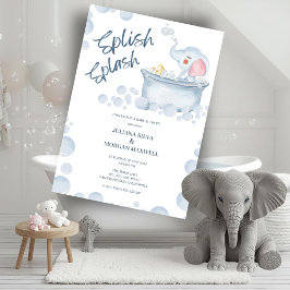 Blue Bubble Bath Animal Baby Shower Einladung