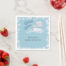 Blue Bubble Bath Animal Baby Shower Serviette