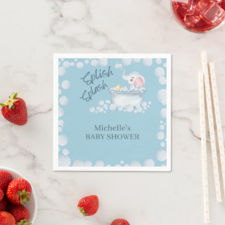Blue Bubble Bath Animal Baby Shower Serviette