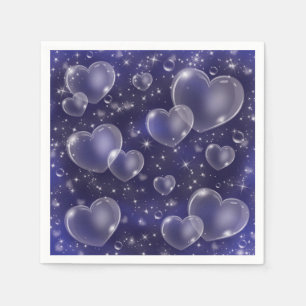 Blue Bubble Hearts Niedlich Girly 90er Jahre Style Serviette