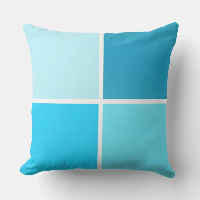 Blue Bubble Squares Kissen (Vorderseite)