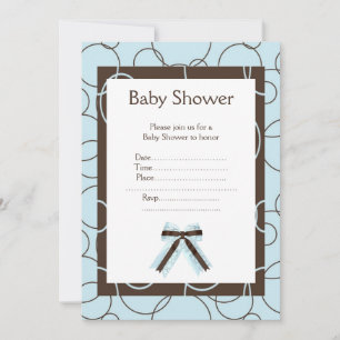 Blue Bubbles Baby Dusche Einladung