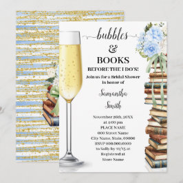 Blue Bubbles & Books Before I do Bridal Shower Einladung