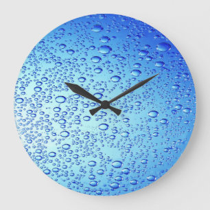 Blue Bubbles Design for Round-Large-Wall-Clock Große Wanduhr