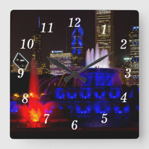 Blue Buckingham Forelle Wall Clock Quadratische Wanduhr