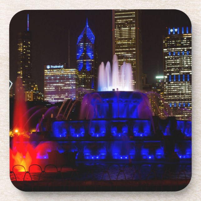 Blue Buckingham Fountain Untersetzer (Vorderseite)