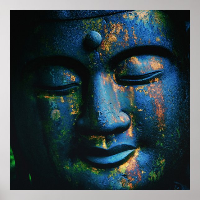 Blue Buddha Om Peace Poster (Vorne)