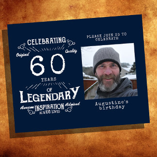 Blue Budget 60. Geburtstag Einladung Flyer