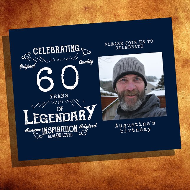 Blue Budget 60. Geburtstag Einladung Flyer (Von Creator hochgeladen)