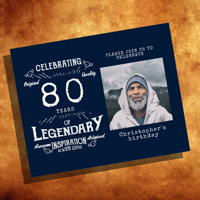 Blue Budget 80. Geburtstag Einladung Flyer (Von Creator hochgeladen)