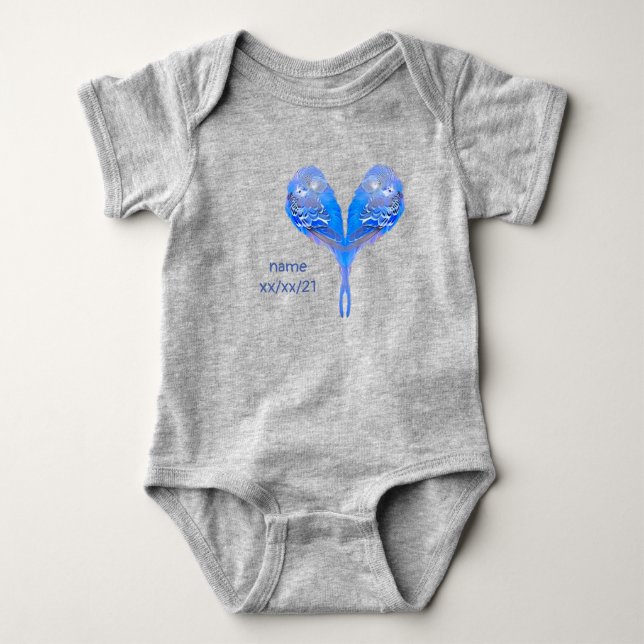 Blue Budgie Baby Bodysuit Strampler (Vorderseite)