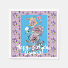 Blue Budgie Blumenzwiebeln Papa Napkins Serviette