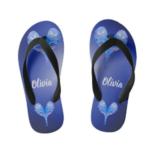 Blue Budgie personalisierbare Kinderflips Kinderbadesandalen