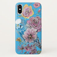 Blue Budgie Watercolor Blumengalaxie Handy Case S5
