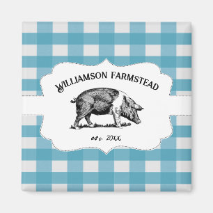 Blue Buffalo Kariert Farm Pig Magnet