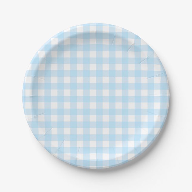 Blue Buffalo Kariert Paper Plate Pappteller (Vorderseite)