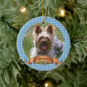 Blue Buffalo Kariert Pet Foto Personalisiert Keramik Ornament