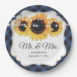 Blue Buffalo Kariert Sonnenblume Mr. and Mrs. Wedd Pappteller