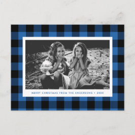 Blue Buffalo Karierter Single Foto Weihnachten Postkarte