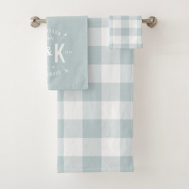 Blue Buffalo Karo und Arrow Monogram Badhandtuch Set