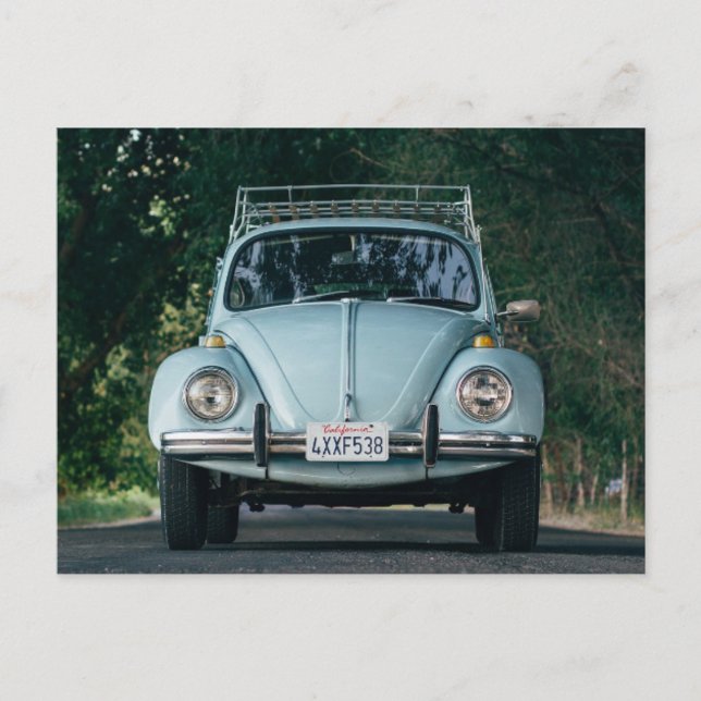 BLUE BUG Vintage Car Postkarten (Vorderseite)