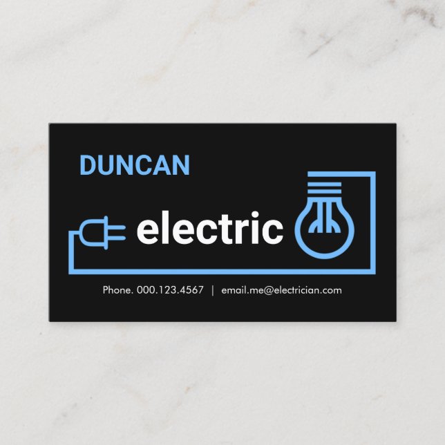 Blue Bulb Plug Wiring Circuit Visitenkarte (Vorderseite)