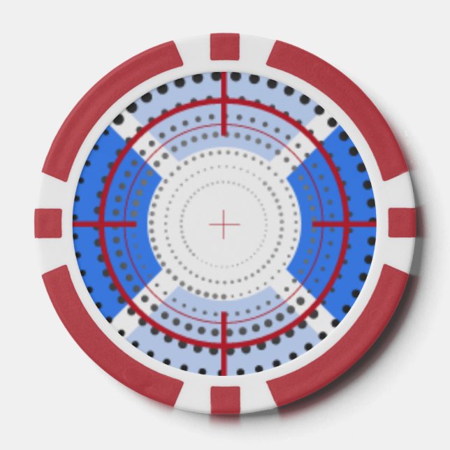 Blue Bullseye Pokerchips (Vorderseite)