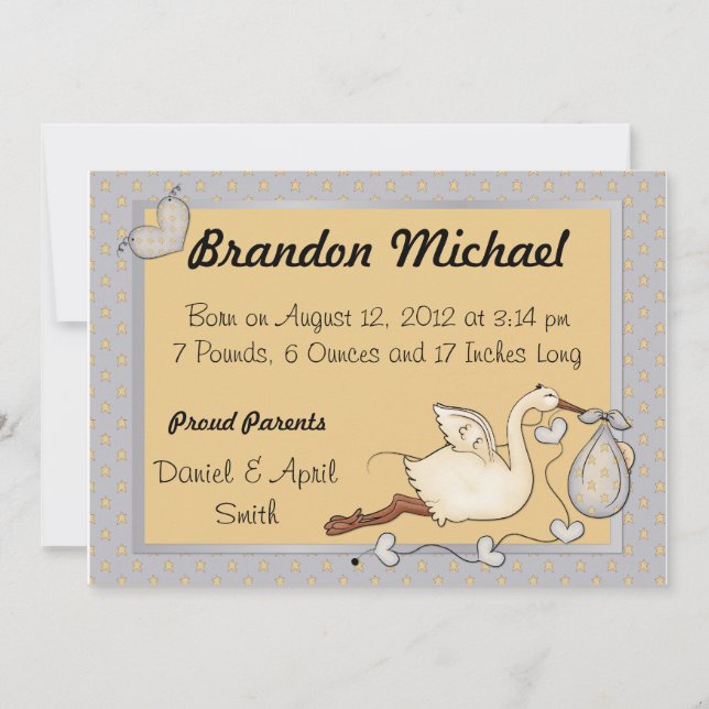 Blue Bundle of Joy Baby Ankündigungen (Vorderseite)