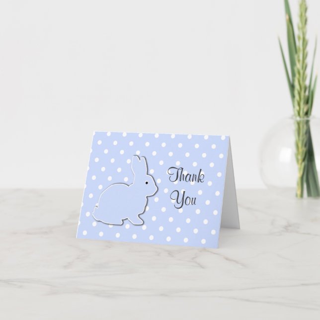 Blue Bunny Baby Danke Note Card (Vorderseite)