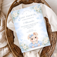 Blue Bunny Blumen-Babyshower