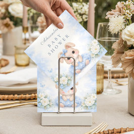 Blue Bunny Blumen-Babyshower Serviette
