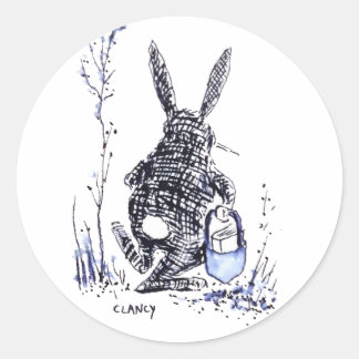 Blue Bunny Book Aufkleber