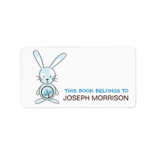 Blue Bunny Buchzeichens Labels Adressaufkleber