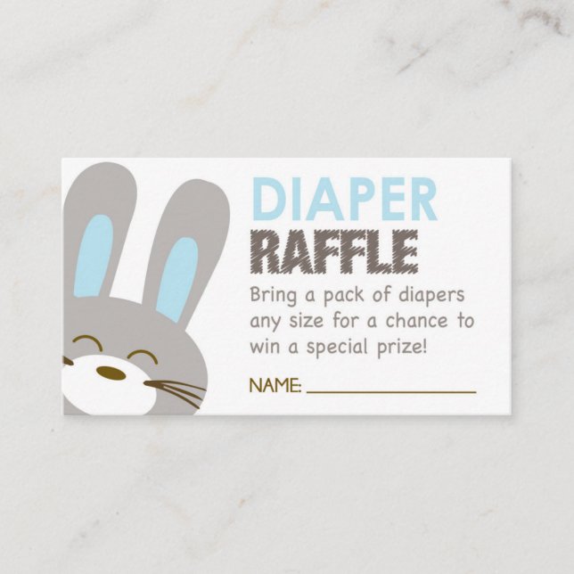 Blue Bunny Diaper Raffle Ticket Begleitkarte (Vorderseite)