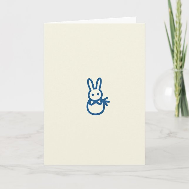 Blue Bunny Einfach Süße Karte (Vorderseite)